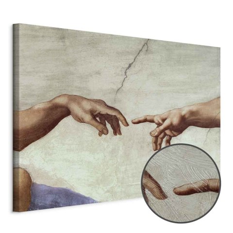 Obraz - Michał Anioł - Stworzenie Adama (fragment) 30x20 Premium Print