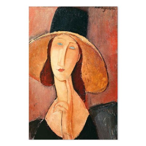 Obraz - Amedeo Modigliani - Portret Jeanne Hebuterne w dużym kapeluszu 20x30 Na płótnie włoskim