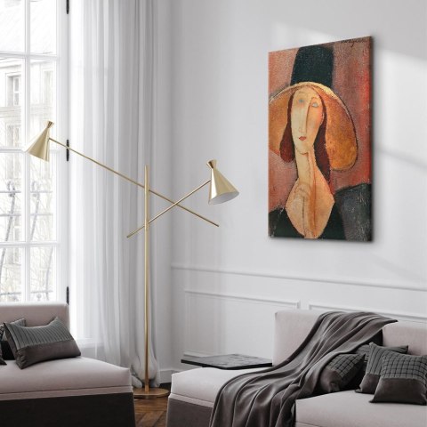 Obraz - Amedeo Modigliani - Portret Jeanne Hebuterne w dużym kapeluszu 40x60 Na płótnie włoskim