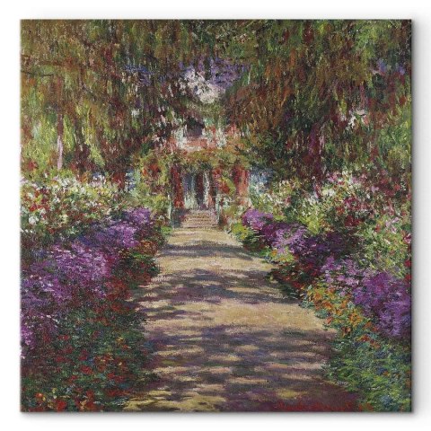 Obraz - Claude Monet - Ścieżka w ogrodzie w Giverny 40x40 Premium Print