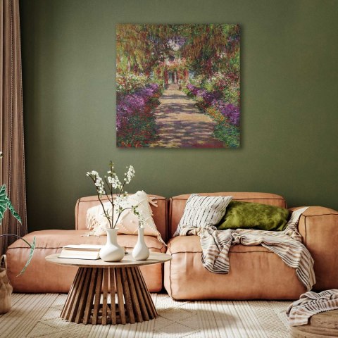 Obraz - Claude Monet - Ścieżka w ogrodzie w Giverny 40x40 Premium Print