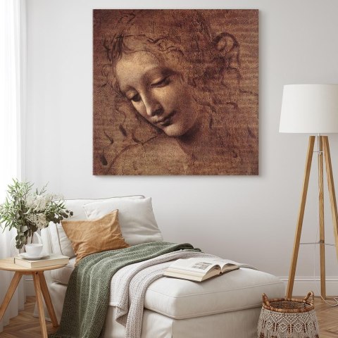 Obraz - Leonardo da Vinci - Głowa młodej kobiety (Leda) 60x60 Standard