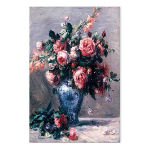 Obraz - Pierre-Auguste Renoir - Wazon róż 20x30 Na płótnie włoskim