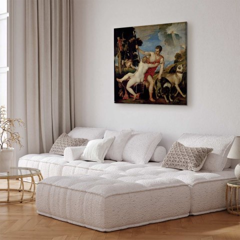 Obraz - Tycjan - Wenus i Adonis 40x40 Standard