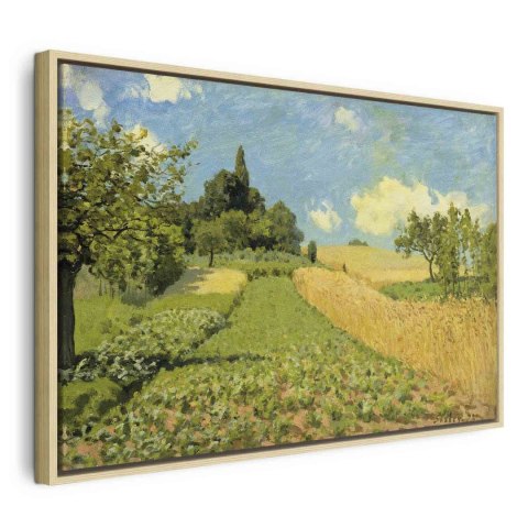 Obraz - Alfred Sisley - Pole pszenicy koło Argenteuil 120x80 W ramie drewnianej naturalnej