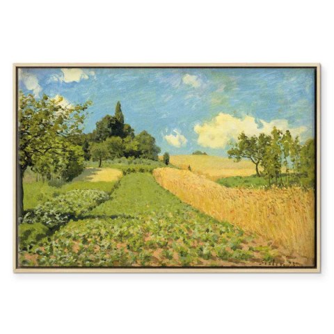 Obraz - Alfred Sisley - Pole pszenicy koło Argenteuil 120x80 W ramie drewnianej naturalnej