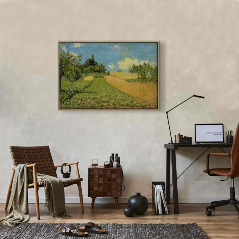 Obraz - Alfred Sisley - Pole pszenicy koło Argenteuil 120x80 W ramie drewnianej naturalnej