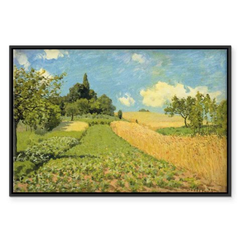 Obraz - Alfred Sisley - Pole pszenicy koło Argenteuil 90x60 W ramie drewnianej czarnej