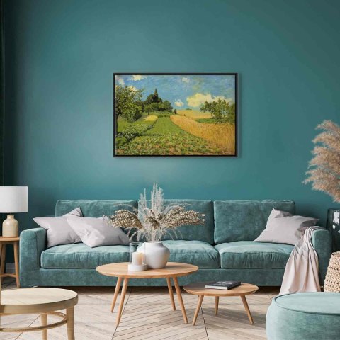 Obraz - Alfred Sisley - Pole pszenicy koło Argenteuil 90x60 W ramie drewnianej czarnej