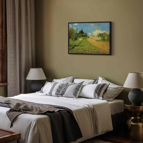 Obraz - Alfred Sisley - Pole pszenicy koło Argenteuil 90x60 W ramie drewnianej czarnej