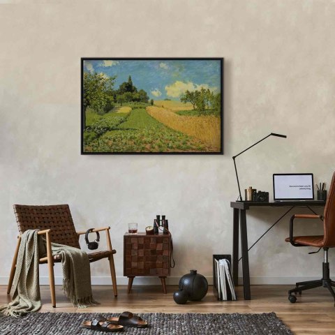 Obraz - Alfred Sisley - Pole pszenicy koło Argenteuil 90x60 W ramie drewnianej czarnej