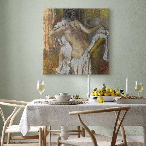 Obraz - Edgar Degas - Dziewczyna wycierająca się 60x60 Na płótnie włoskim