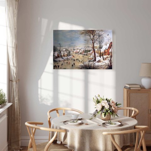 Obraz - Pieter Bruegel (starszy) - Zimowy pejzaż z łyżwiarzami i pułapką na ptaki 30x20 Premium Print