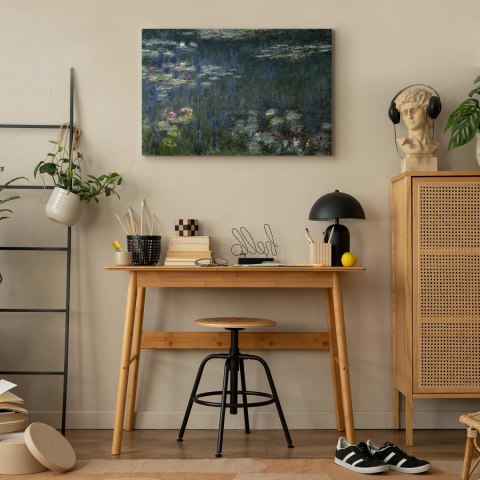 Obraz - Claude Monet - Nenufary (lilie wodne): zielone refleksy 30x20 Premium Print