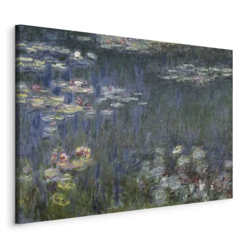 Obraz - Claude Monet - Nenufary (lilie wodne): zielone refleksy 60x40 Standard