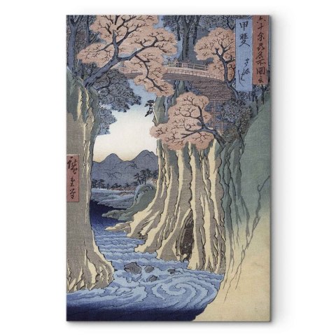 Obraz - Utagawa Hiroshige - Most Małp w prowincji Kai 40x60 Na płótnie włoskim