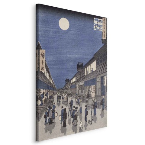 Obraz - Utagawa Hiroshige - Widok nocny na ulicę Saruwaka 60x90 Standard