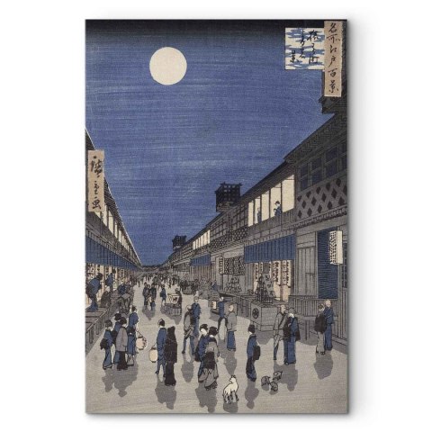 Obraz - Utagawa Hiroshige - Widok nocny na ulicę Saruwaka 60x90 Standard