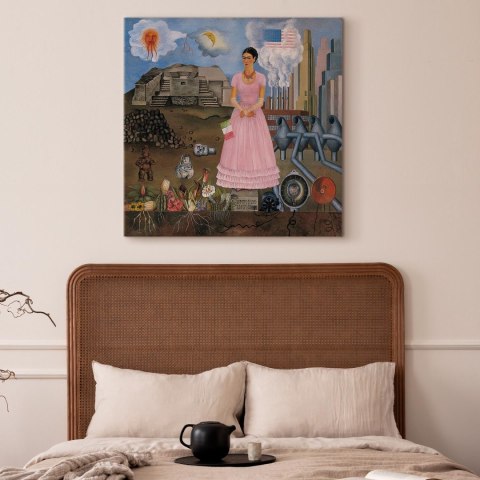 Obraz - Frida Kahlo - Autoportret na granicy Meksyku i USA 40x40 Premium Print