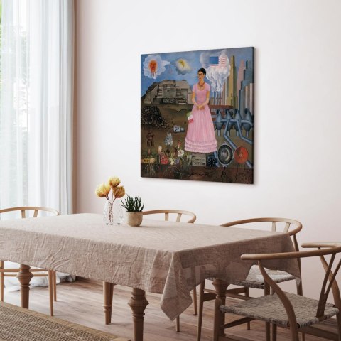 Obraz - Frida Kahlo - Autoportret na granicy Meksyku i USA 40x40 Premium Print