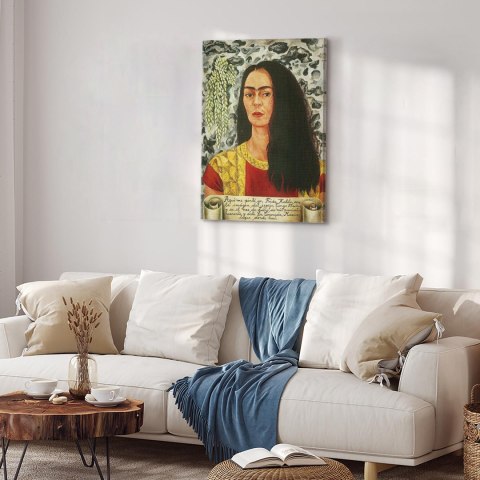 Obraz - Frida Kahlo - Autoportret z rozpuszczonymi włosami 20x30 Na płótnie włoskim