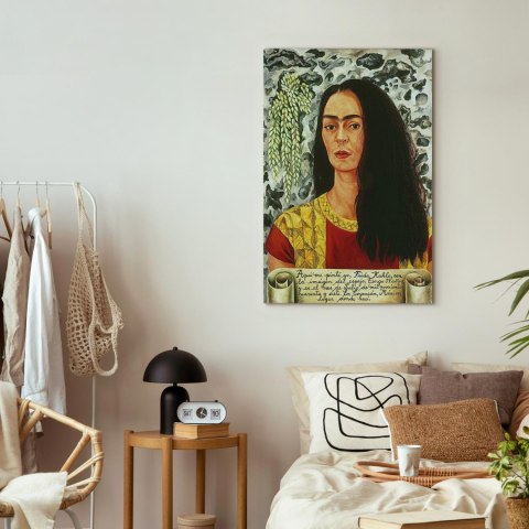 Obraz - Frida Kahlo - Autoportret z rozpuszczonymi włosami 20x30 Na płótnie włoskim
