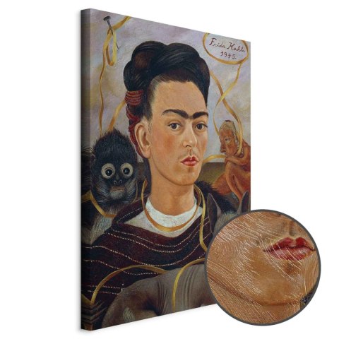 Obraz - Frida Kahlo - Autoportret z Changuito 20x30 Premium Print