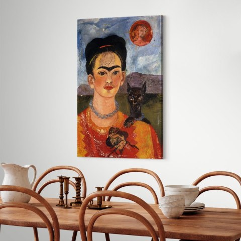 Obraz - Frida Kahlo - Autoportret z Diego na mojej piersi 20x30 Na płótnie włoskim