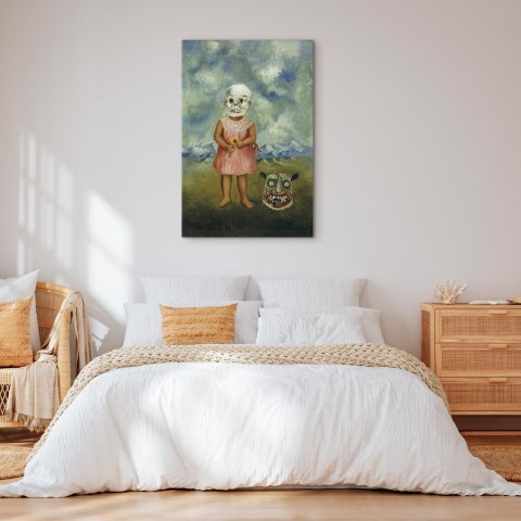 Obraz - Frida Kahlo - Dziewczyna w masce śmierci (Ona gra sama) 20x30 Na płótnie włoskim