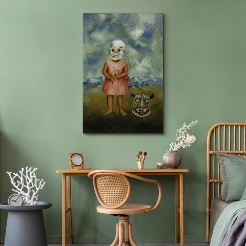 Obraz - Frida Kahlo - Dziewczyna w masce śmierci (Ona gra sama) 20x30 Na płótnie włoskim