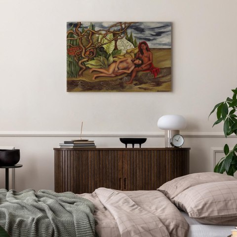 Obraz - Frida Kahlo - Dwie nagie w lesie (Ziemia sama w sobie) 90x60 Standard