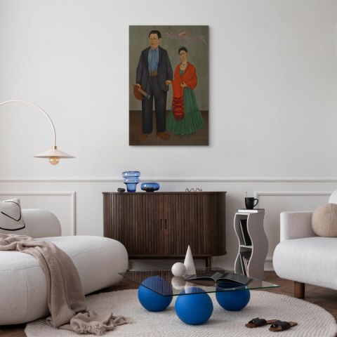 Obraz - Frida Kahlo - Frida i Diego Rivera 20x30 Na płótnie włoskim