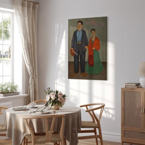 Obraz - Frida Kahlo - Frida i Diego Rivera 20x30 Na płótnie włoskim