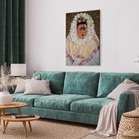 Obraz - Frida Kahlo - Autoportret jako Tehuana (Diego w moich myślach) 20x30 Akustyczny
