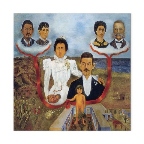 Obraz - Frida Kahlo - Moi dziadkowie, rodzice i ja 60x60 Na płótnie włoskim