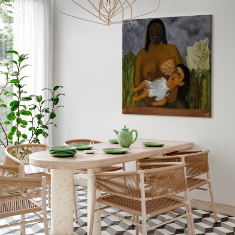 Obraz - Frida Kahlo - Moja niania i ja 40x40 Na płótnie włoskim
