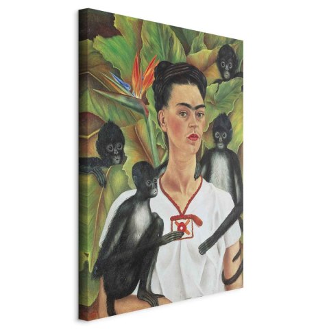 Obraz - Frida Kahlo - Autoportret z małpami 20x30 Standard