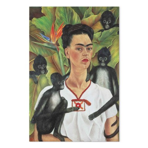 Obraz - Frida Kahlo - Autoportret z małpami 20x30 Standard