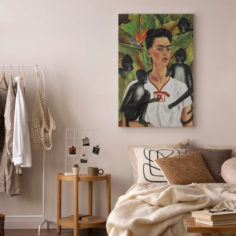 Obraz - Frida Kahlo - Autoportret z małpami 20x30 Standard