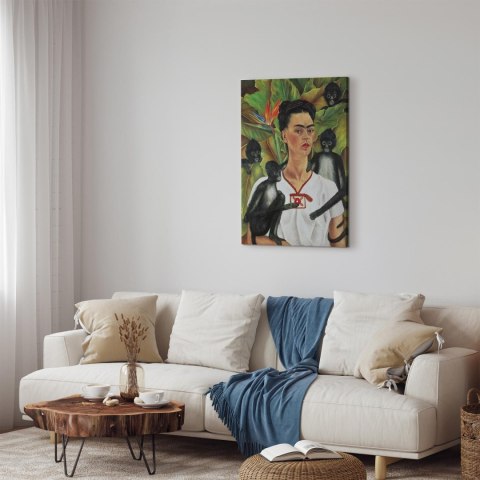 Obraz - Frida Kahlo - Autoportret z małpami 40x60 Standard