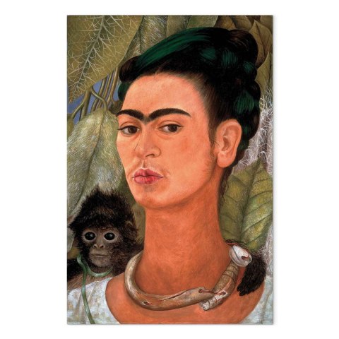 Obraz - Frida Kahlo - Autoportret z małpką 40x60 Standard