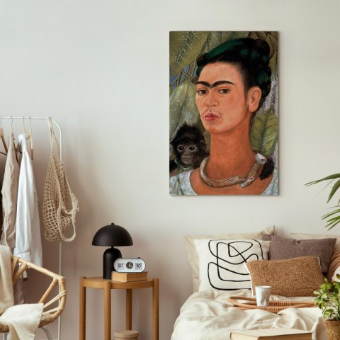 Obraz - Frida Kahlo - Autoportret z małpką 60x90 Standard