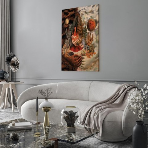 Obraz - Frida Kahlo - Miłosne objęcie Wszechświata, Ziemi (Meksyk), mnie, Diego i Pana Xolotla 20x30 Na płótnie włoskim