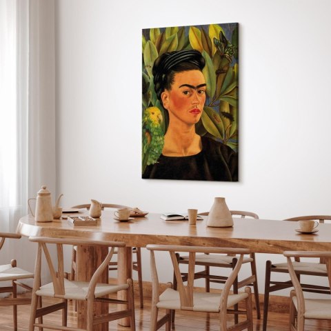 Obraz - Frida Kahlo - Autoportret z papugą Bonito 20x30 Standard