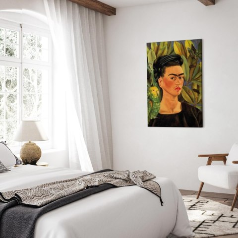 Obraz - Frida Kahlo - Autoportret z papugą Bonito 40x60 Standard