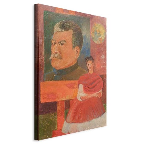 Obraz - Frida Kahlo - Autoportret ze Stalinem 20x30 Na płótnie włoskim