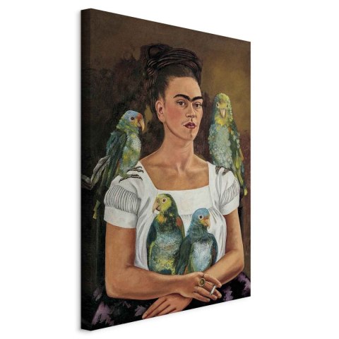 Obraz - Frida Kahlo - Ja i moje papugi 20x30 Na płótnie włoskim