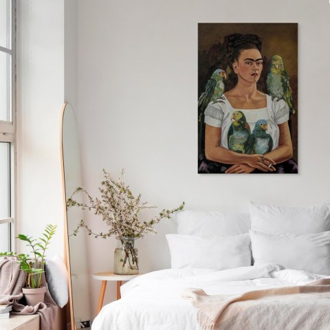 Obraz - Frida Kahlo - Ja i moje papugi 20x30 Na płótnie włoskim