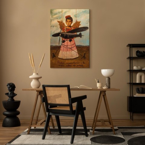Obraz - Frida Kahlo - Proszą o samoloty, a dają im skrzydła ze słomy 20x30 Na płótnie włoskim