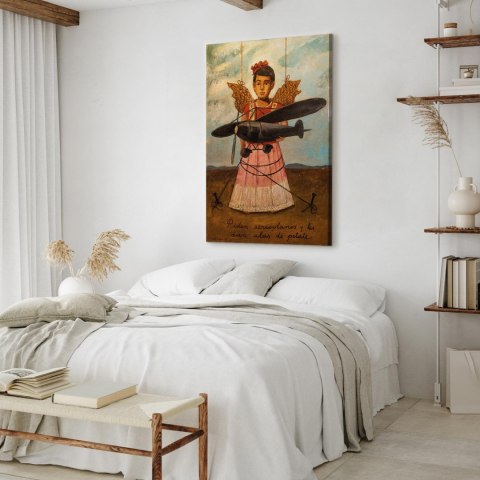 Obraz - Frida Kahlo - Proszą o samoloty, a dają im skrzydła ze słomy 20x30 Akustyczny